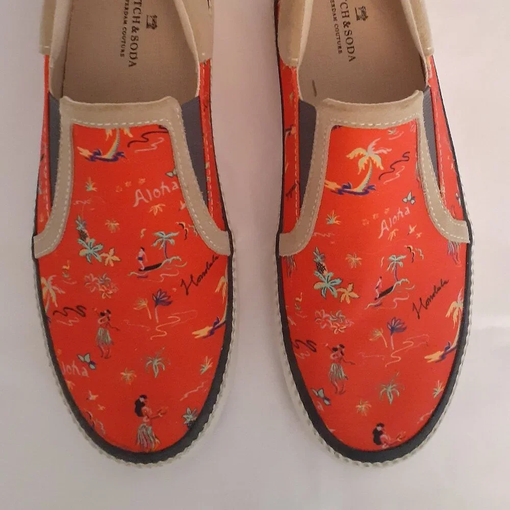 Scotch & Soda Hawaiian Print Slip-on Shoes